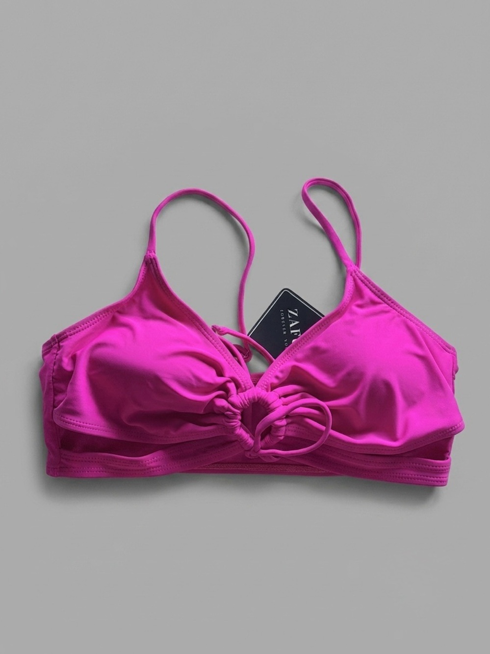 Zaful Hot Pink Knot-Front Bralette